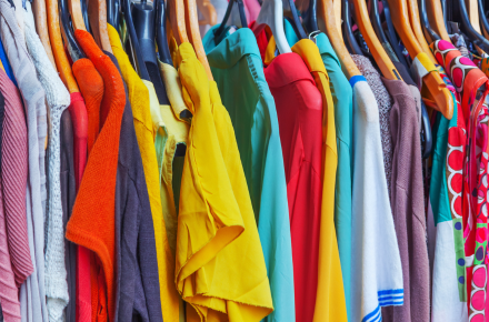 Clothing on a rack