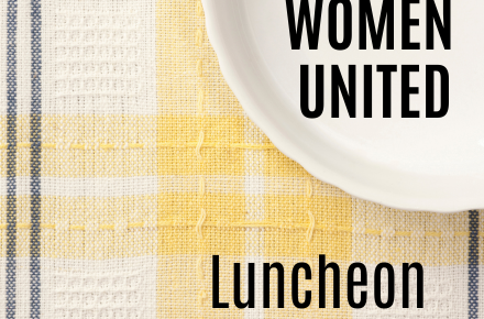"Women United" written on a white plate